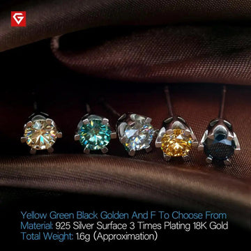 Outstanding 18KWGP D Colour VVS1 Total 1ct Round Cut Moissanite Diamonda Earrings - Silver Earrings Fine Jewellery - The Jewellery Supermarket